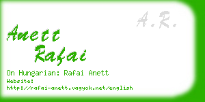 anett rafai business card